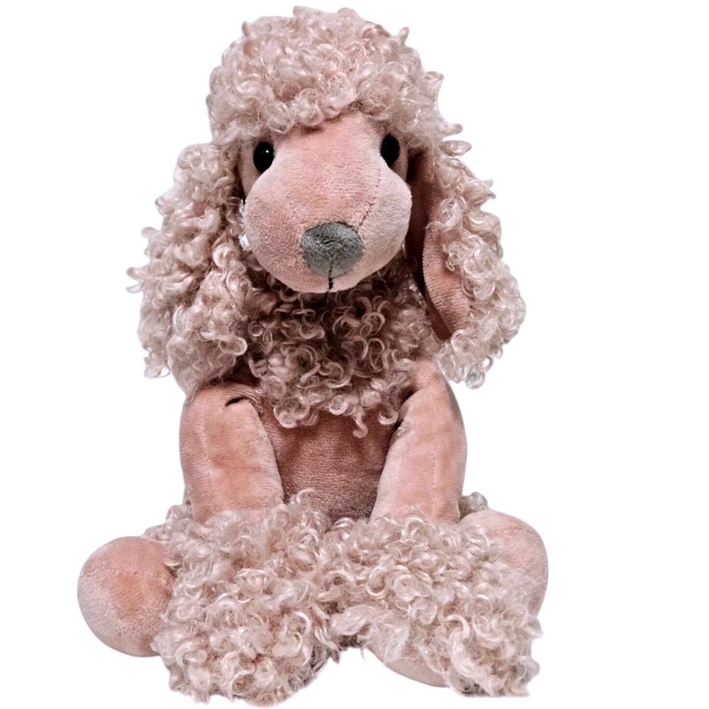 Mon Ami Designs Paris Mauve Poodle Plush 12" Pink Curly Dog Stuffed Animal
